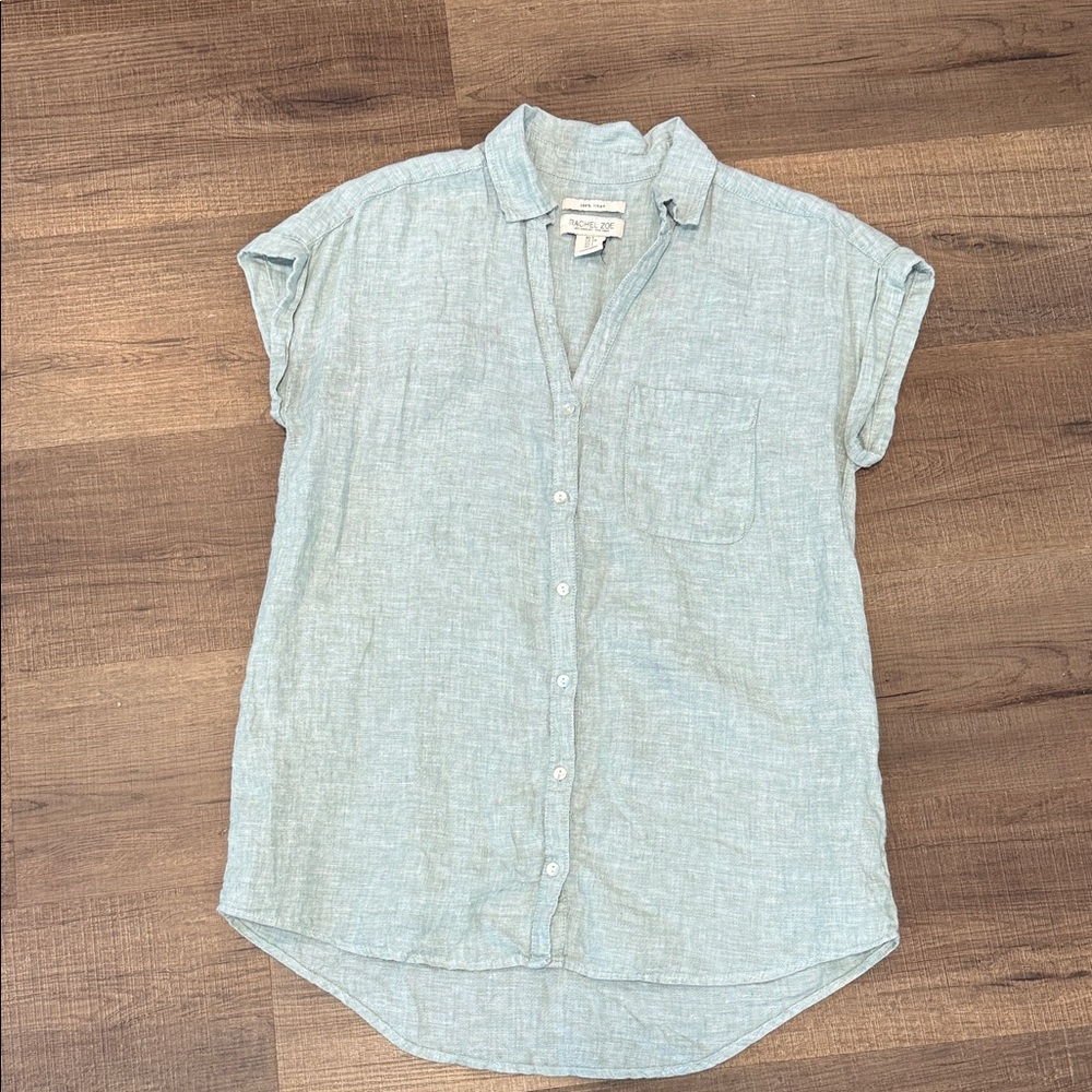 Rachel Zoe 100% linen Button Down blouse - Picture 4 of 9